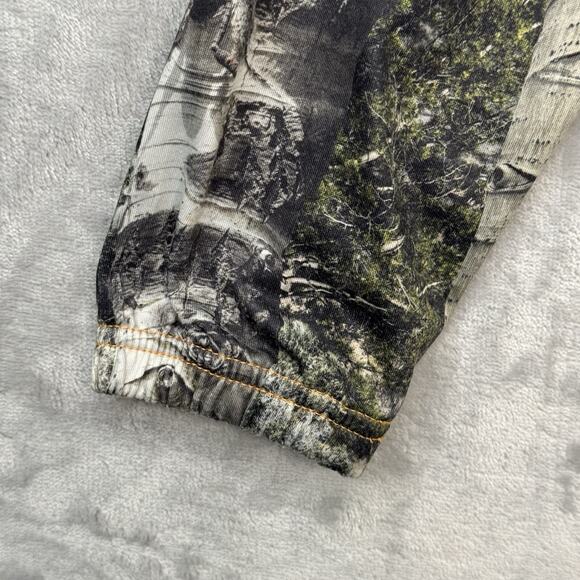 Mossy Oak Top Mens Medium Camo Mock Neck Long Elastic Sleeve Hunting Outdoor - Picture 4 of 10